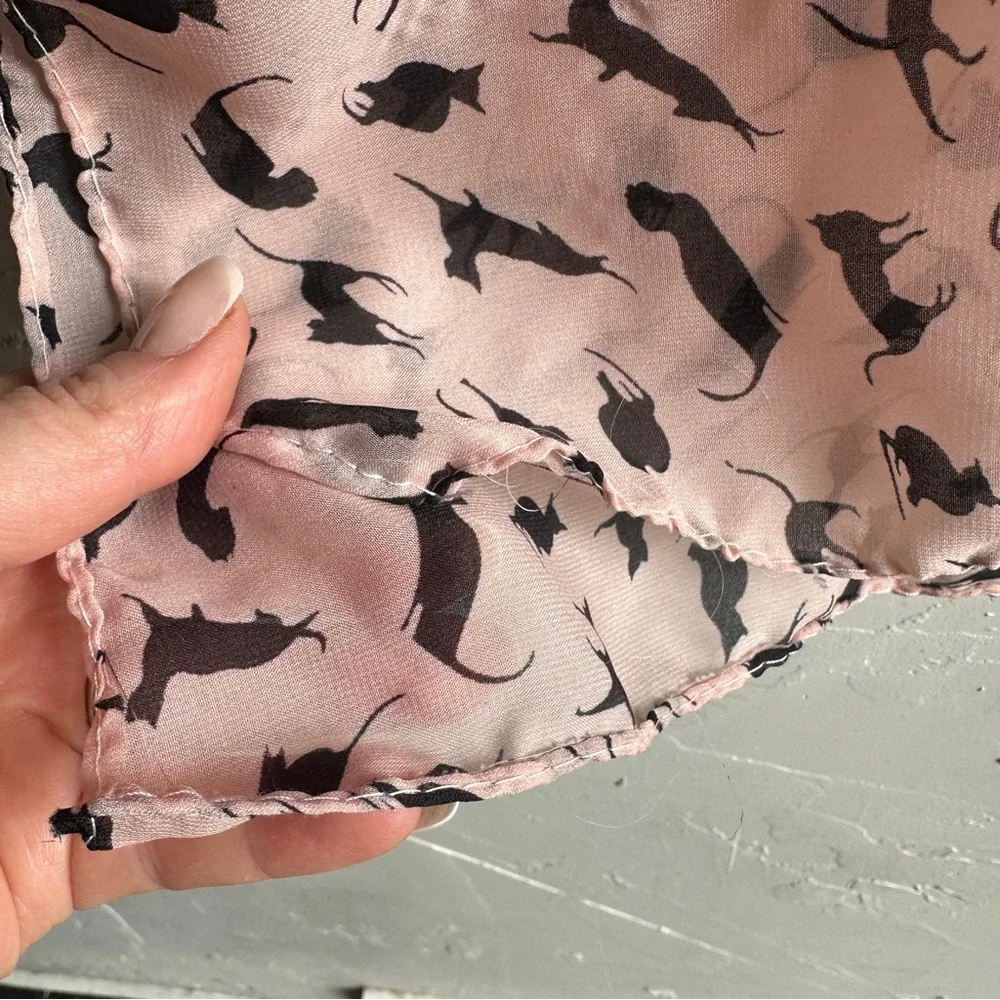 Pink Cat Print Scarf Y2K Coquette Indie Kawaii Soft Girl Hair Neck Scarf 66”x23”